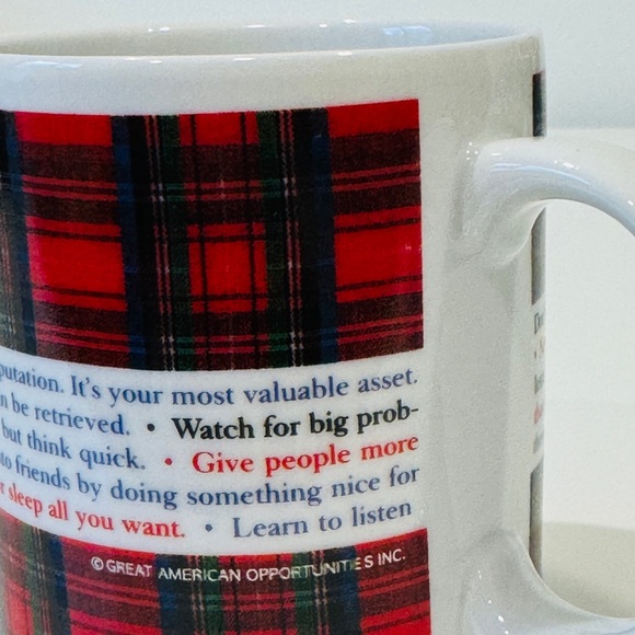 Plaid Mug Coffee Tea Vintage Home Decor Kitchen Drinkware Barware Christmas Gift - Picture 5 of 17